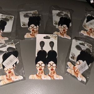 Abstract face earrings